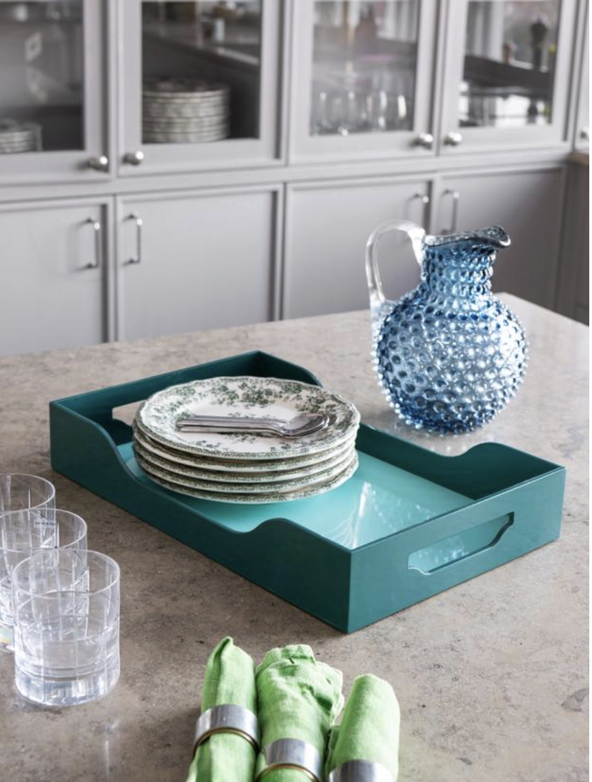  ターコイズ　サンドウィッチトレー Lacquered Turquoise Tray — francis & fowler